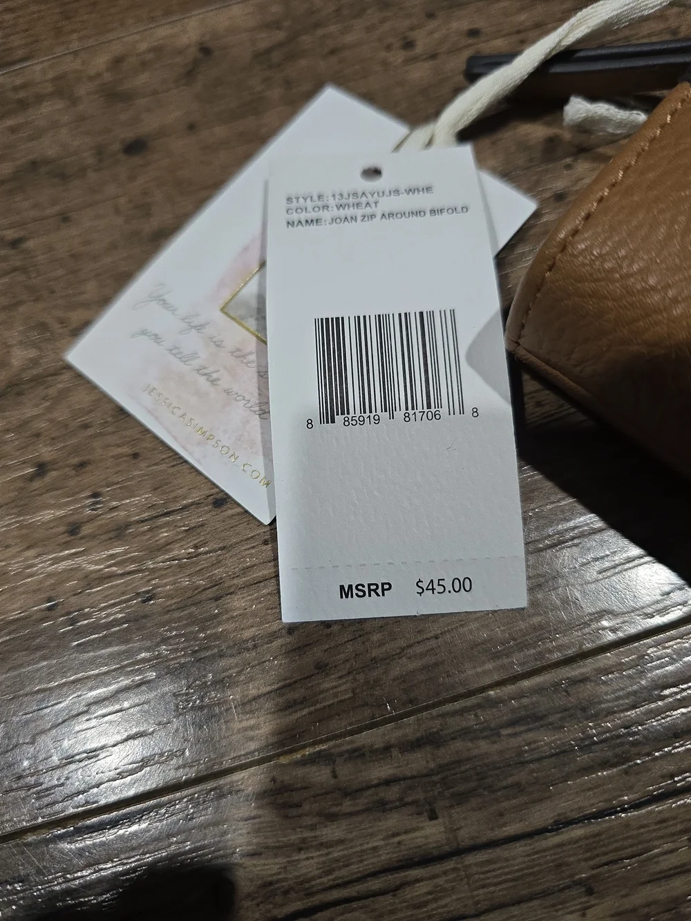 Joan Zip Around Bifold Wallet - Wheat